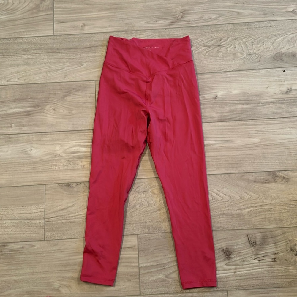 Red American eagle crossover leggings 7/8 length